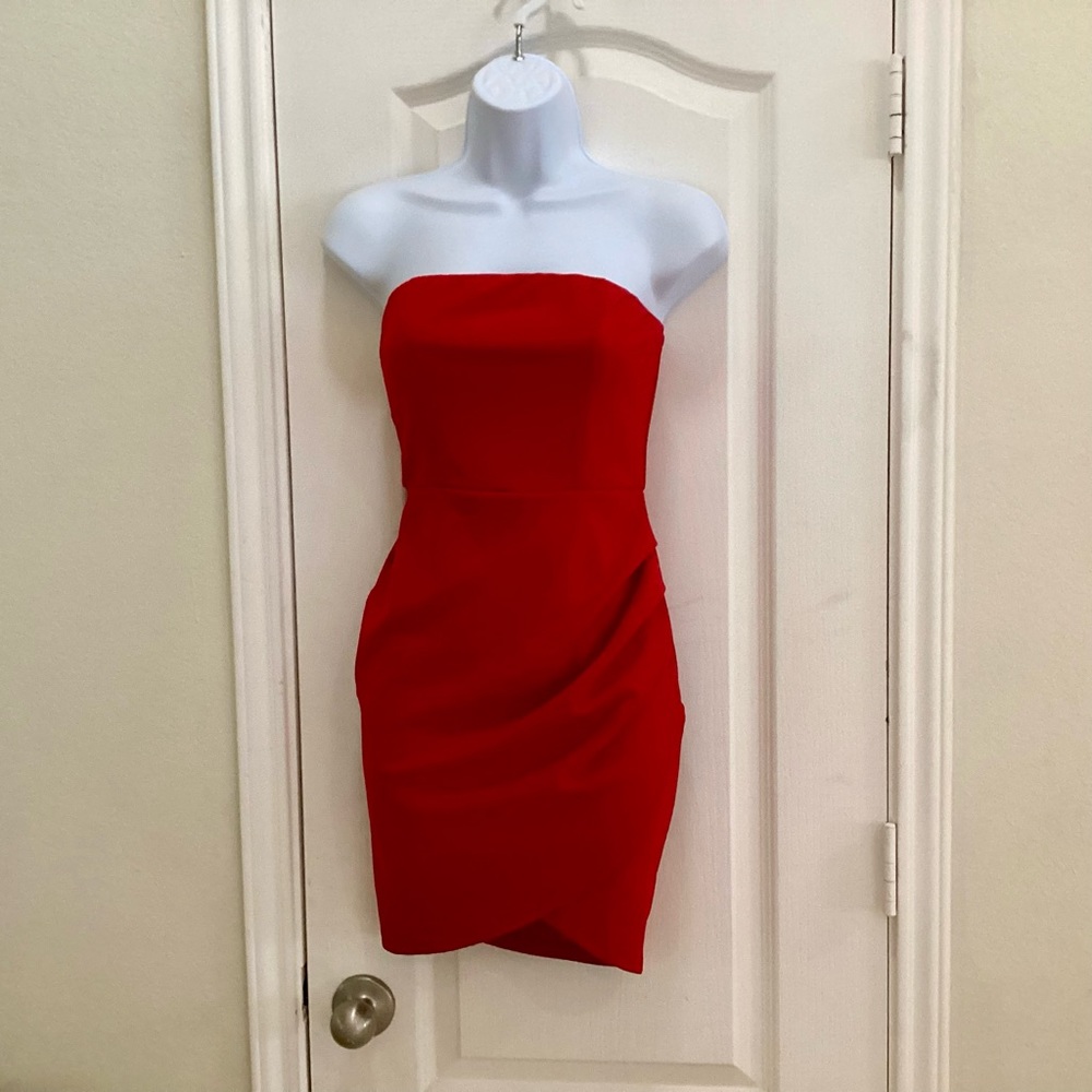 Red Strapless Mini Dress